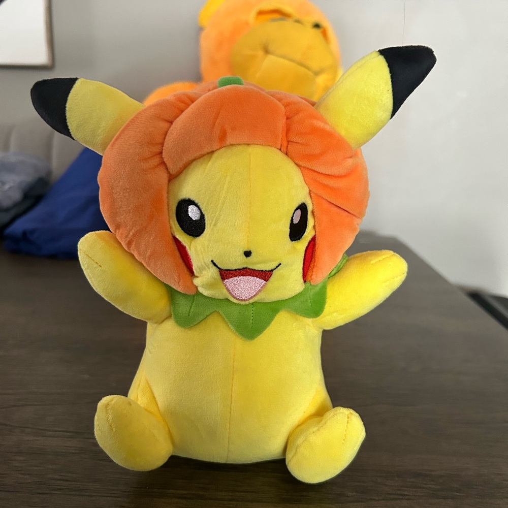 Pikachu Plush Toy with Removable Pumpkin Hat